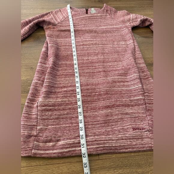 Bench Long Sleeve Sweatshirt Mini Dress Space Dye Maroon Size Small - Picture 10 of 10